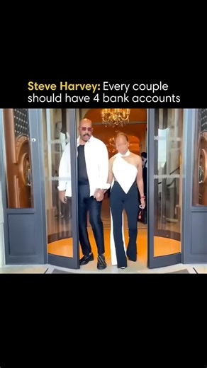 Wealth | Business | Mindset on Instagram: "The core advice is that financial harmony in a relationship comes from a structured system that balances shared responsibility with individual autonomy. By compartmentalizing funds for necessities, savings, and personal freedom, couples can eliminate arguments over money while securing their future. Steve Harvey outlines a four-account system for every couple. The first is a joint account where all income is deposited to cover essential bills like housi
