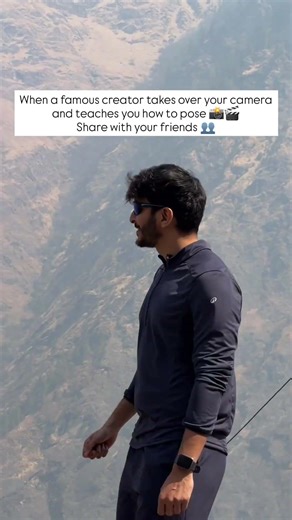 When a famous creator teaches you how to pose for videos 📸🎬 #shorts #travelvlog #behindthescenes