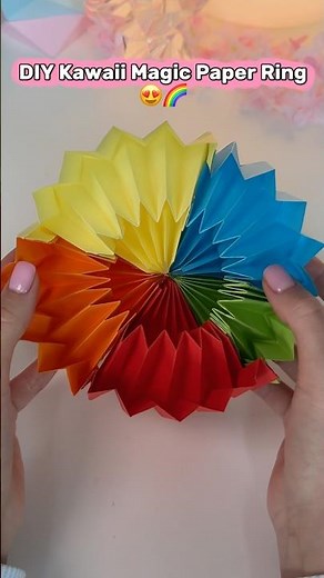 DIY Kawaii Magic Paper Ring 🌈 | Stress Relief Origami | Satisfying Craft #diy #paperdiy #handmade