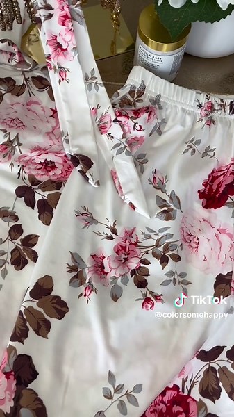 Blooming in comfort! ✨ This 3-piece pajama set with garden roses is perfect for cozy mornings and lazy nights. Robe, cami, and pants—because beauty sleep should be stylish too! #ComfyAndCute #RosyDreams #pajamaset #rosegarden #mothersday #summer #spring