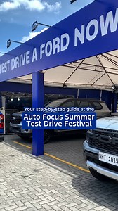 Not sure where to start at the Auto Focus Test Drive Festival? Start with the Ford booth, here's your step-by-step guide! Test drive all you want from 11AM to 9PM this weekend and get a chance to win up to Php 115,000 cash savings when you make a reservation. See you! | Ford
