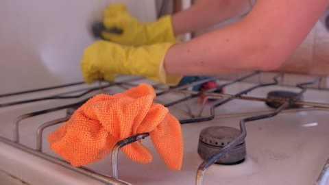 Womans Hand Yellow Rubber Gloves Washes Stock Footage Video (100% Royalty-free) 1040709095 | Shutterstock