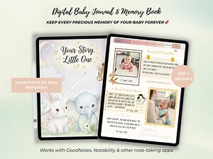 Digital Baby Journal – Pregnancy to First Year Memory Book for Tablet & iPad – Digital Baby Milestone Planner for Goodnotes, Notability Etc - Etsy UK