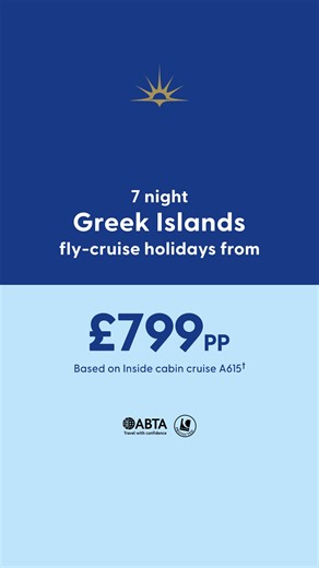Explore stunning islands on a 7 night Greek Islands cruise from £799pp  Based on Inside cabin cruise A615† | P&O Cruises | Facebook