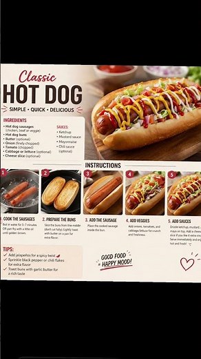 🌭 Classic Hot Dog Recipe