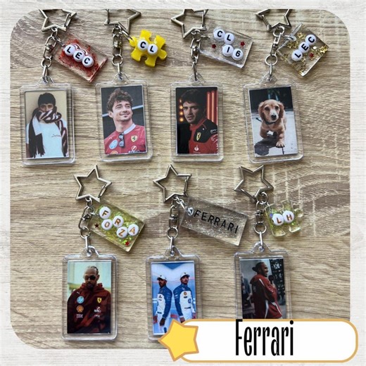 F1 Driver Photo Keychain - Ferrari - Handmade Resin Charm, Formula 1 Motorsport - Etsy