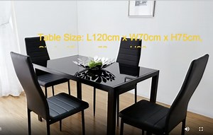 Watch Black Tempered Glass Dining Room Table Sets for 4 on Amazon Live