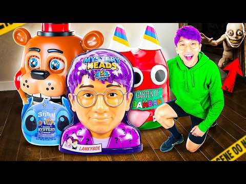 UNBOXING 100 GIANT MYSTERY HEADS! (ROBLOX, LILO & STITCH, LANKYBOX, FNAF, & MORE!)