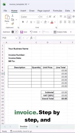 🤖 Build an Excel Invoice Instantly with AI (Copilot) | Excel for Beginners