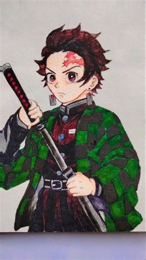 Realistic Tanjiro Kamado Sketch ⚔️ | Demon Slayer Anime Art #anime #sanji #demonslayer