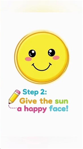 “Happy Sun Face Drawing for Kids 😊 | Easy Step-by-Step”#KidsDrawing #HappySun #EasyDrawing #StepBy