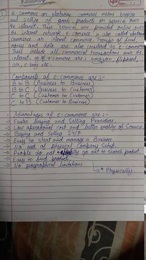 E-commerce --meaning,components,advantages