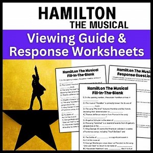 Hamilton the Musical: Fill In The Blank Viewing Guide & Response Worksheet