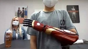 5.5K views · 287 reactions | 8-year-old James from Ohio received his new Iron Man bionic arm a couple of weeks ago and he's already a pro. Go James!  #HeroArm www.openbionics.com/hero-arm | Open Bionics | Facebook