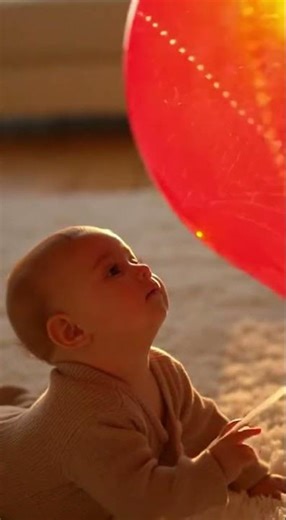 Baby's First Balloon: Floating Physics & String Tension in Golden Hour