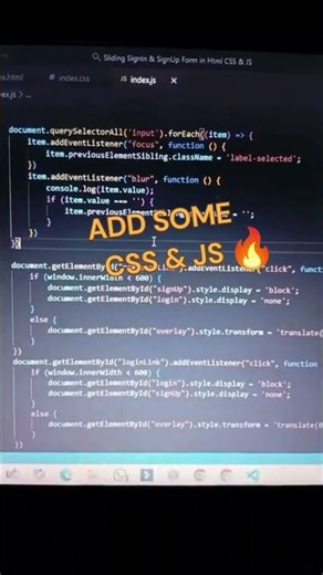 Power of CSS 🔥 | Responsive Sliding Login & SignUp form #shorts #coder #csstutorial #css