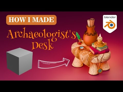 Blender Tutorial | Stylized Archaeologist’s Desk 🕯️ | Beginner Friendly 3D Modeling