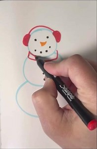 Snowman and sharpie creative markers! #shorts #art #easydrawing #drawing #sketchbook #sharpie