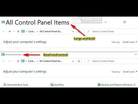 How to Change Text Size for Title Bars in Windows 10