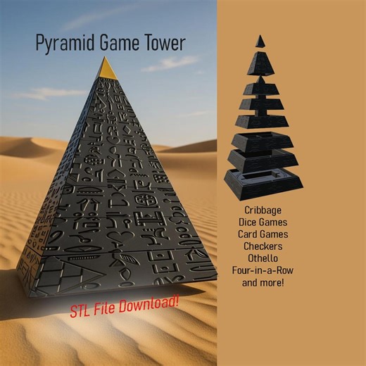 STL Download. Pyramid Table Game Tower. Cribbage, Checkers, Tic-tac-toe, and More. Instant Download. - Etsy Canada