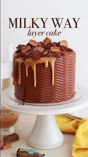 MILKY WAY CAKE 🍫✨this is my favorite candy bar in cake form: layers of moist decadent chocolate cake