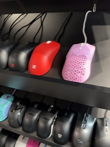 Mouse testing selection at local retail store in Singapore. (Real mice not dummy units)