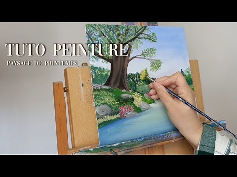 🌷 paint a flowery landscape: spring painting tutorial 🌷