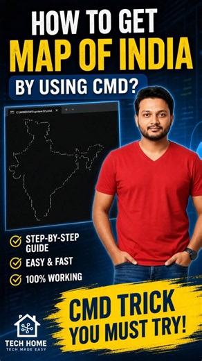 🤔 How to Unlock the SECRET India Map in CMD! 🇮🇳💻💥 #map #india #shortsvideo