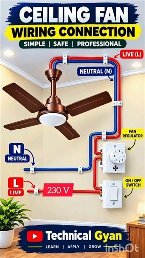 The Correct Way to Wire Your Ceiling Fan ⚡✅ #electricalwiring #diy