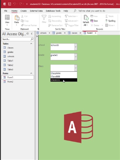 How to fill three comboBoxes from three tables in MS access forms #microsoftaccess