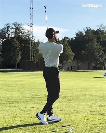 Next time you have a short wedge shot, stick your finish like Stephen. ✍️ Learn more about this technique, presented by United: http://glfdig.st/OvV850SqmE7 | Golf Digest