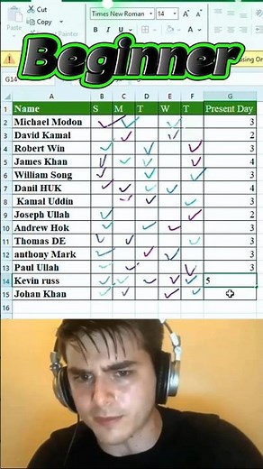 Beginner vs Expert 🔥 Enter Employee Attendance in Excel Using Shortcuts | Official Excel Pro