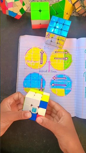 How to solve 3 by 3 Rubik's cube with algorithm 💥🧩#youtube #short #rubikscube #viral