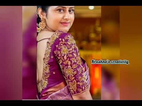 Trendy blouse design, Trendy ari work blouse design silk saree blouse design#blouse