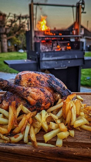 624K views · 10K reactions | Fire Cooked Chicken and Chips On a nice...