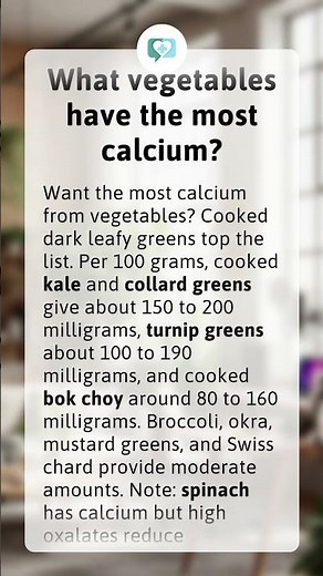 What vegetables have the most calcium?