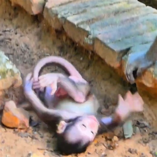 Tiny newborn baby monkey shakes helplessly after mother leaves, crying alone in heartbreaking moment | Clip Monkey