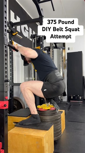 375 Pound DIY Belt Squat Attempt #homegym #garagegym #powertec