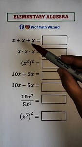 194K views · 1.5K reactions | Elementary Algebra Review #mathematics #math #profmathwizard | Prof Math Wizard | Facebook