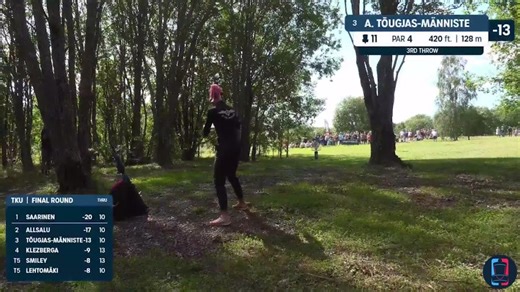 Anneli Tõugjas-Männiste secured the OTB Shot of the Day with this throw-in during the final round of the Turku Open! 🔥 She ended up shooting the hot round of the day (-9) and claiming a spot on the podium | Disc Golf Pro Tour