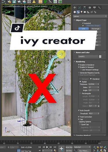 Creating Ivy in Architectural 3D Modeling Software Tutorial