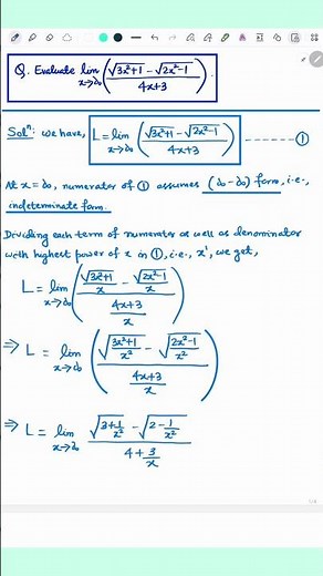 How to Solve (∞ – ∞) Indeterminate Form | Limits at Infinity Made Easy #limits #calculus #infinity