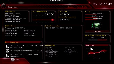 Gigabyte X99-Ultra Gaming Motherboard BIOS Overview