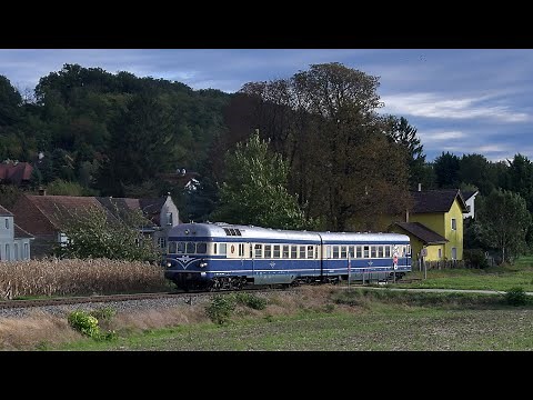 "Blauer Blitz "ÖBB 5145.11 Triebwagen mit 6645.02 Steuerwagen Korneuburg –Ernstbrunn am 28. 9. 24