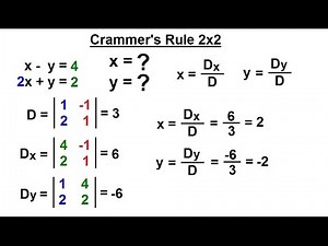 PreCalculus - Matrices & Matrix Applications (32 of 33) Using Cramer's Rule to Find x=? y=?