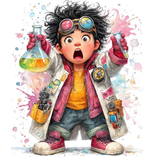 13 JPG Images of Quirky Little Scientist Boy, Digital Clipart Scrapbook Watercolor Science Experiment Art, Printable Lab Character - Etsy