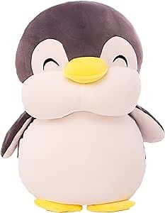 Plushies Penguin Stuffed Animal Toys, Soft Penguin Stuff Plush Doll Gift for Kids Girls Boys Girlfriend Valentines Day Gifts Throw Pillow (Gray,9.8in/25cm)