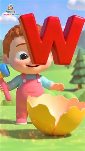 ABC Song for Kids (W-Z) | Fun Alphabet Nursery Rhyme | ABCD Learning Song #abcd #kidssongs #shorts