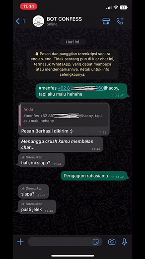 BOT CONFESS V2: Rahasia Chattingan dengan Crush Tanpa Ketahuan