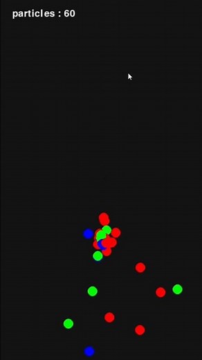 gravitational Particles simulation #physics #mathematics #python #pygame #gamedevelopment